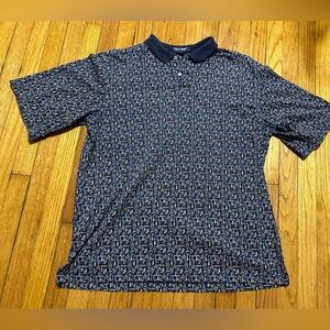 Ralph Lauren Polo Golf Shirt Mens XL Blue  Golfing Print